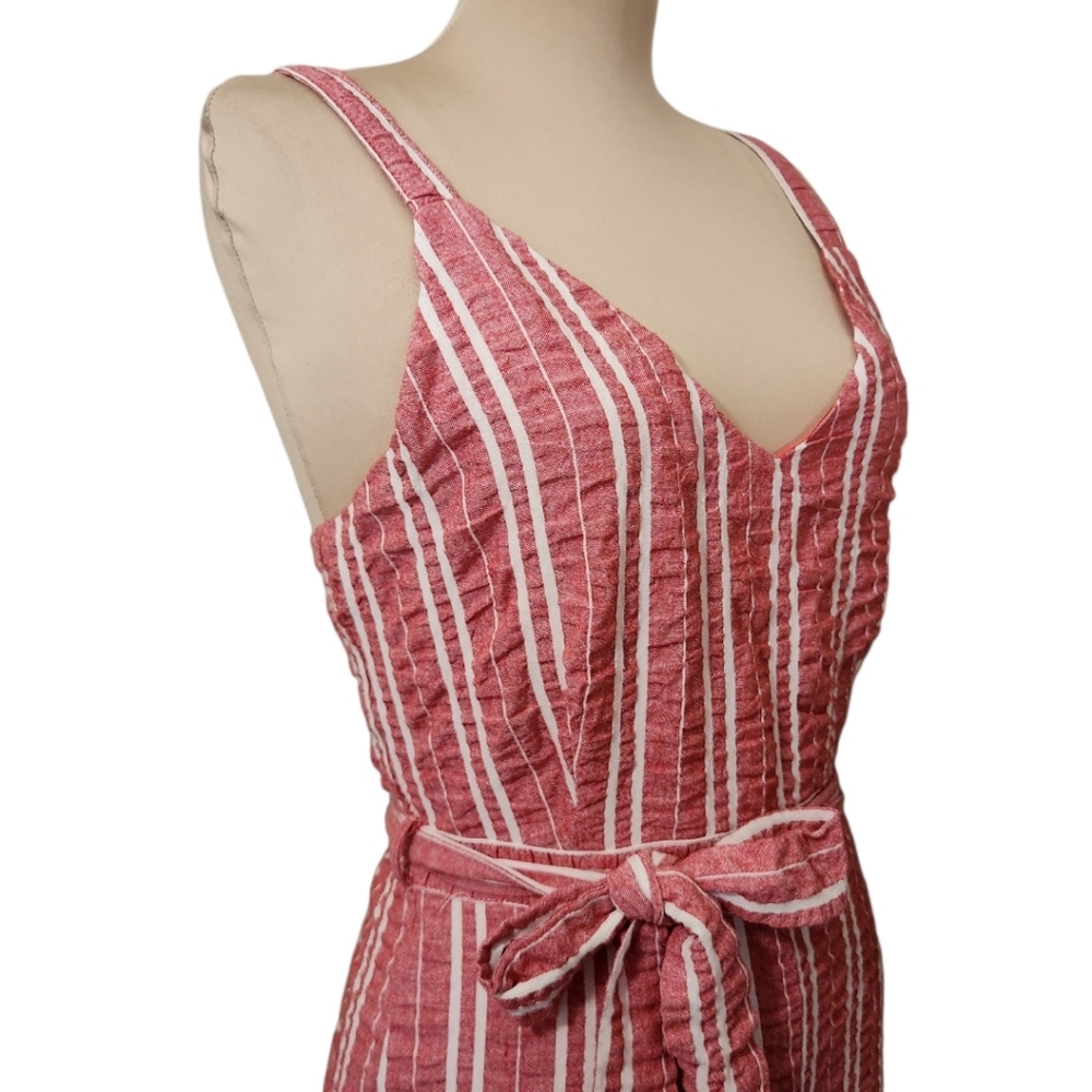 LOST + WANDER x ANTHROPOLOGIE "Robin" Striped Seersucker Wide Jumpsuit - Size M - Picture 6 of 16